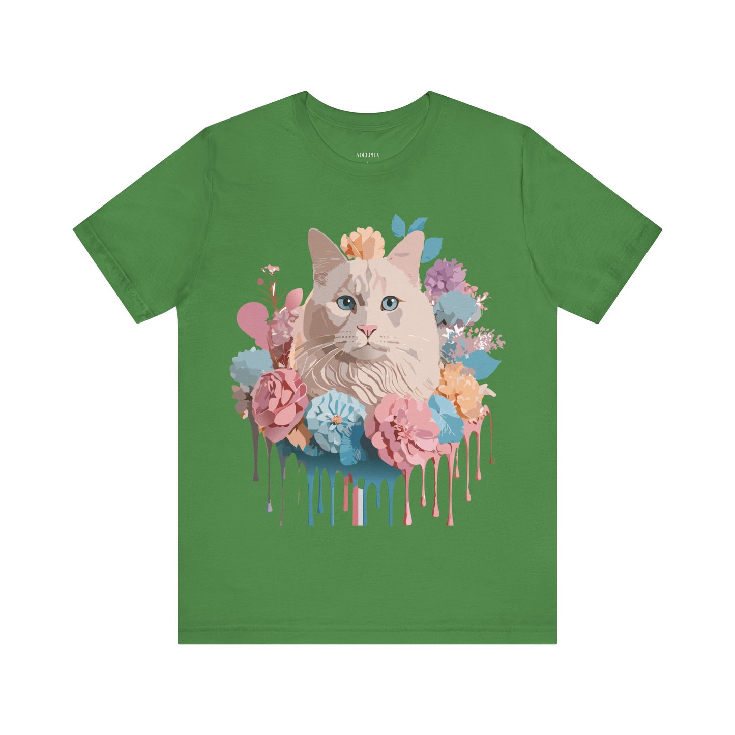 Natural Cotton Tee Shirt with Cat