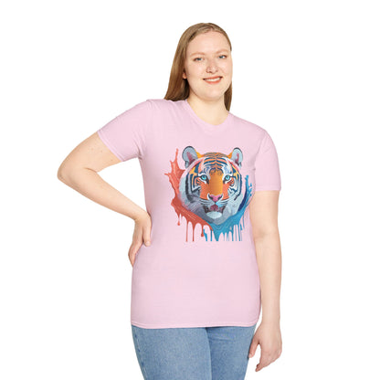 Unisex Tiger Tee Gildan Softstyle Animal Print Shirt Ring Spun Cotton