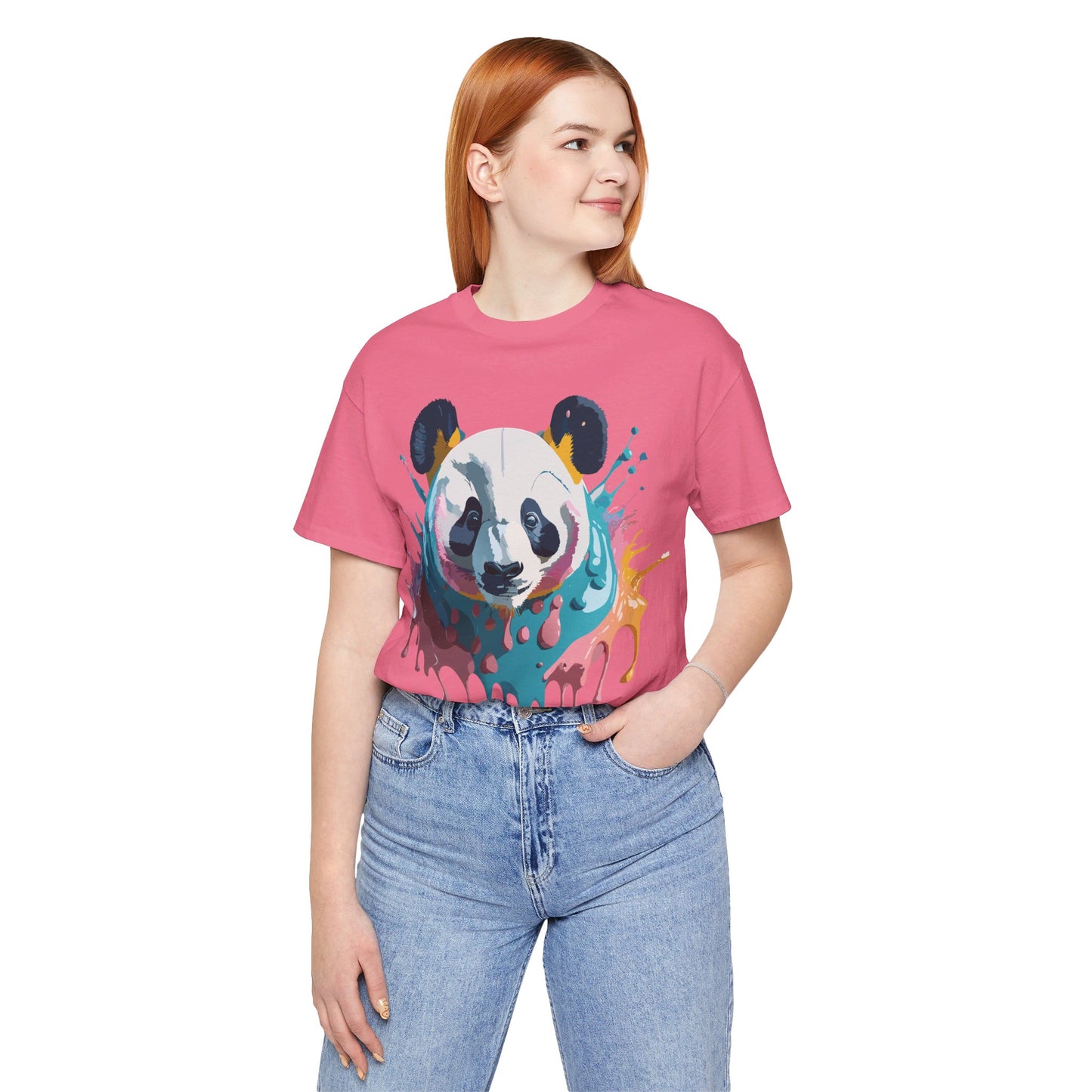 Natural Cotton Tee Shirt with Panda