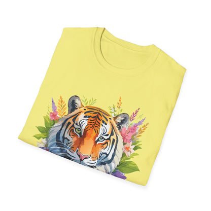 Tiger Print Unisex Gildan Softstyle Tee 64000 100 Percent Ring Spun Cotton