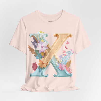 Natural Cotton Tee Shirt - Letters Collection - X Printify