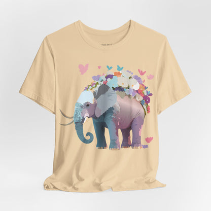 Natural Cotton Tee Shirt with Elephant Printify
