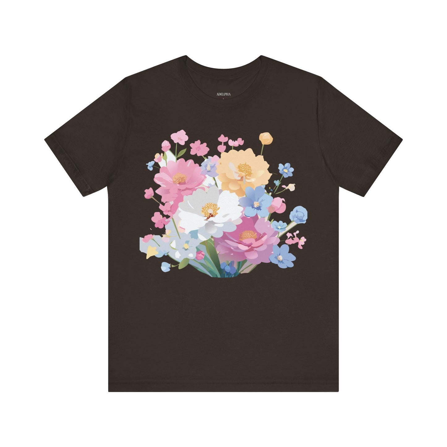 T-shirt en coton naturel avec fleurs