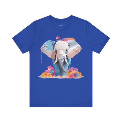 Natural Cotton Tee Shirt with Elephant Printify