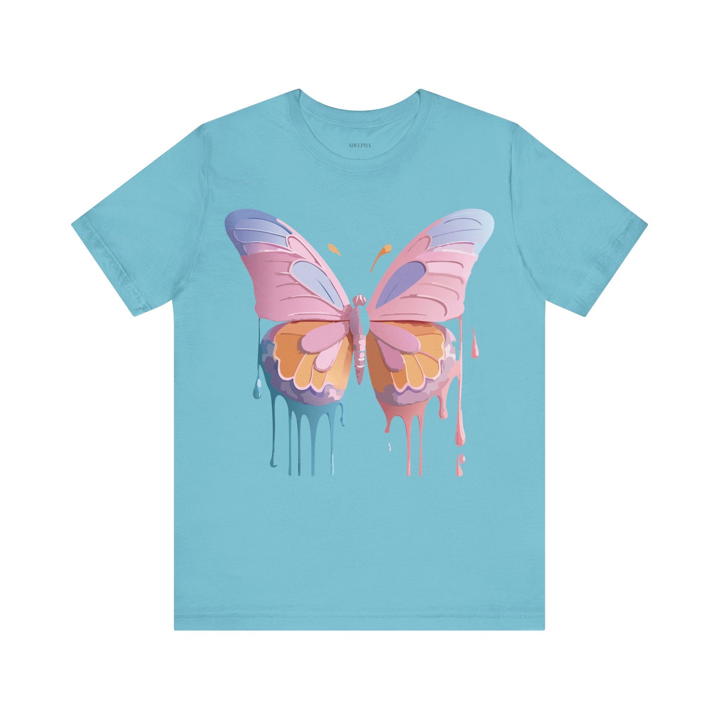 Natural Cotton Tee Shirt with Butterfly