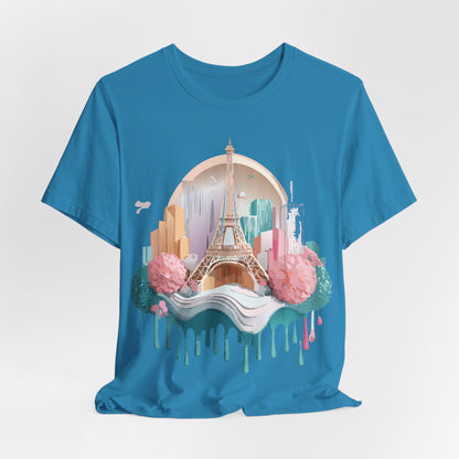 Natural Cotton Tee Shirt - Beautiful Places Collection - Paris Printify