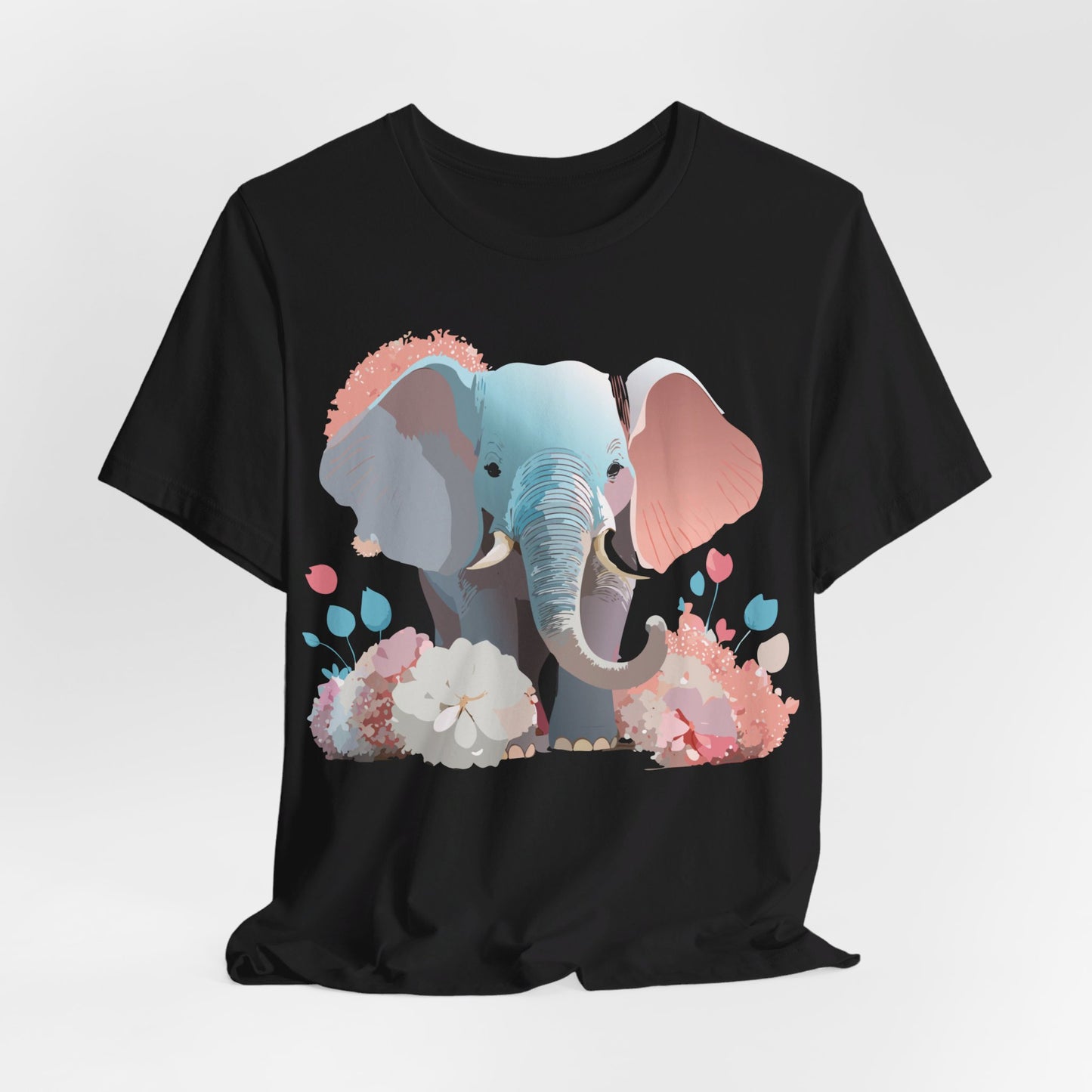 T-shirt en coton naturel avec motif éléphant