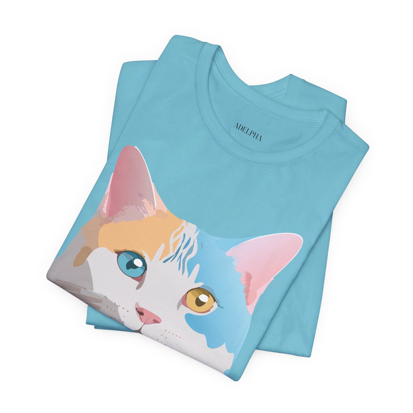 T-shirt en coton naturel avec chat