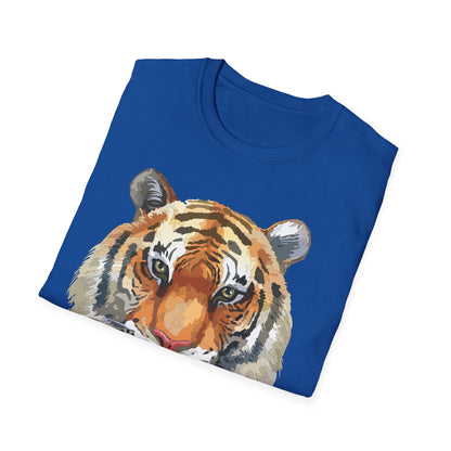 Tiger Print Unisex T Shirt Softstyle 64000 Gildan Ring Spun Cotton Tee