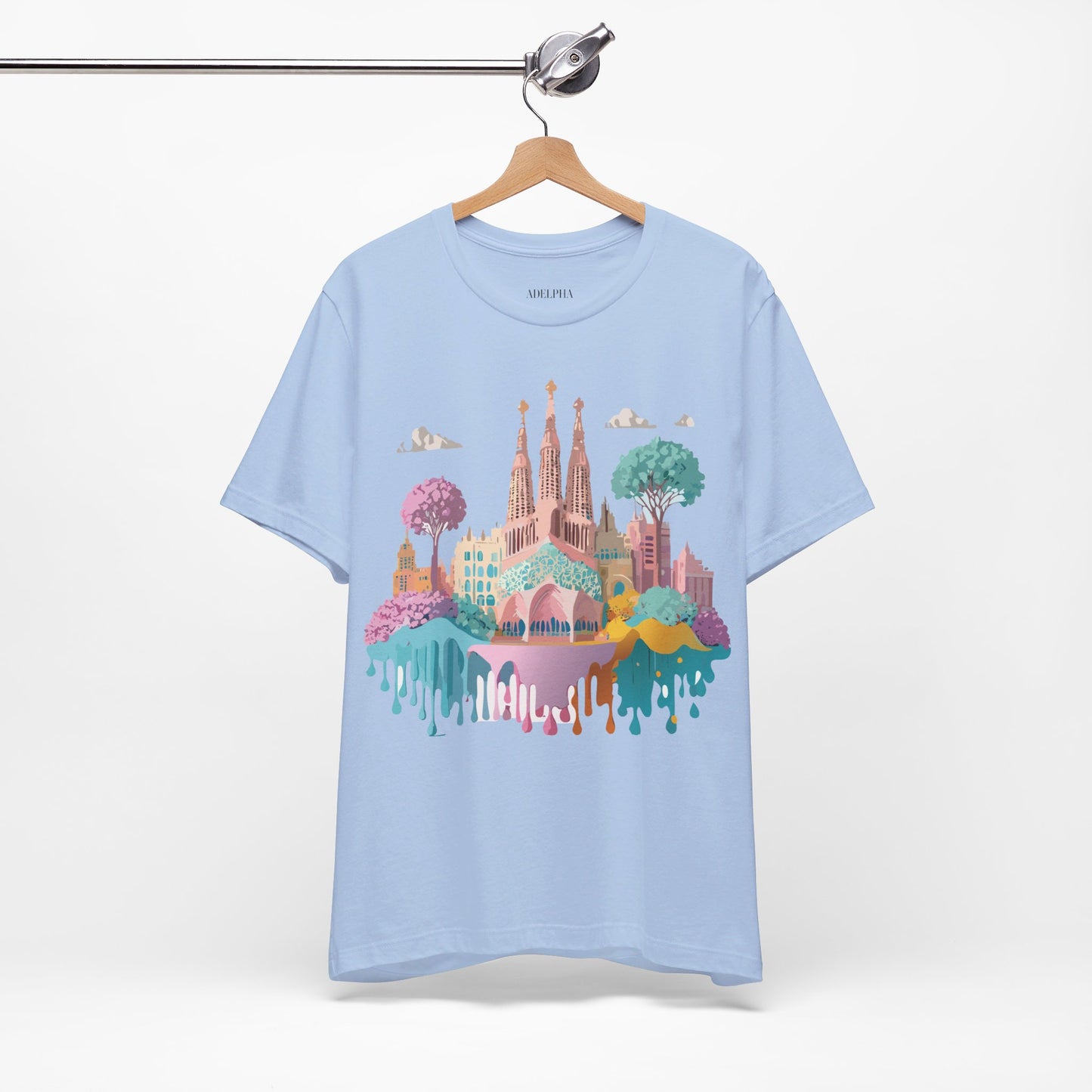 Natural Cotton Tee Shirt - Beautiful Places Collection - Barcelona