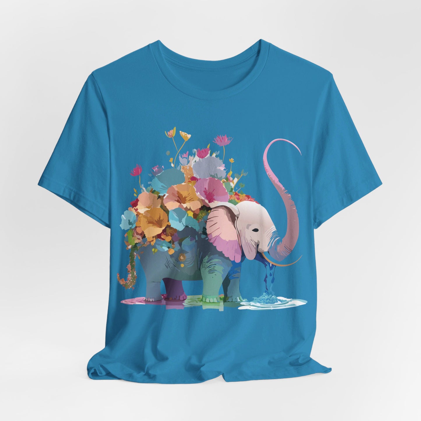 T-shirt en coton naturel avec motif éléphant