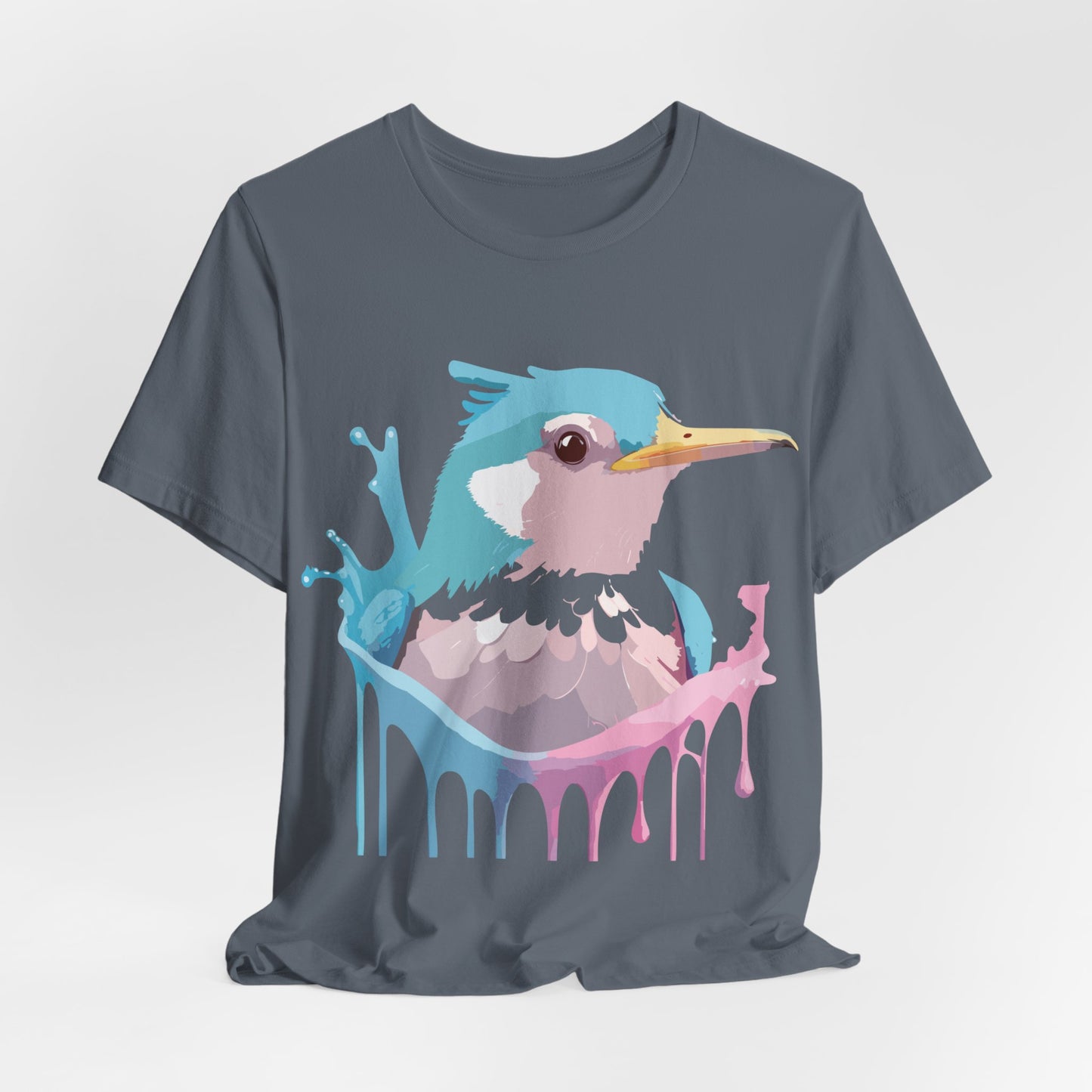 Natural Cotton Tee Shirt with Bird