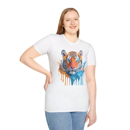 Tiger Shirt Unisex Animal Tee Ring Spun Cotton Gildan Softstyle Short Sleeve