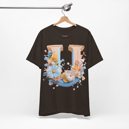 Natural Cotton Tee Shirt - Letters Collection - U Printify