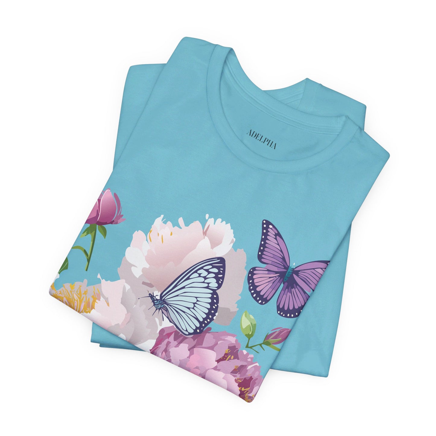 T-shirt en coton naturel avec fleurs