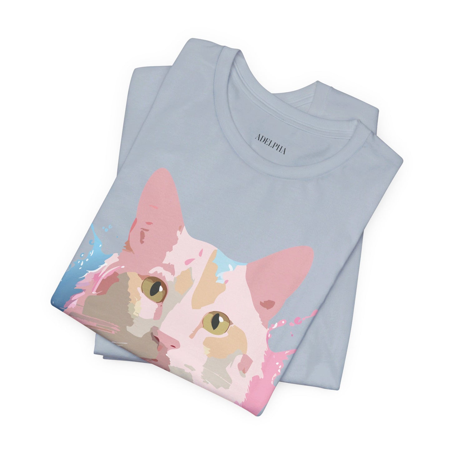 Natural Cotton Tee Shirt with Cat