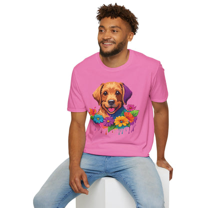Unisex Dog Shirt With Animals Tee Softstyle Gildan 64000 Comfort Fit