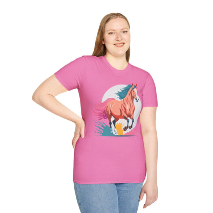 Unisex Horse Shirt Tee Gildan Softstyle 64000 Premium Ringspun Cotton