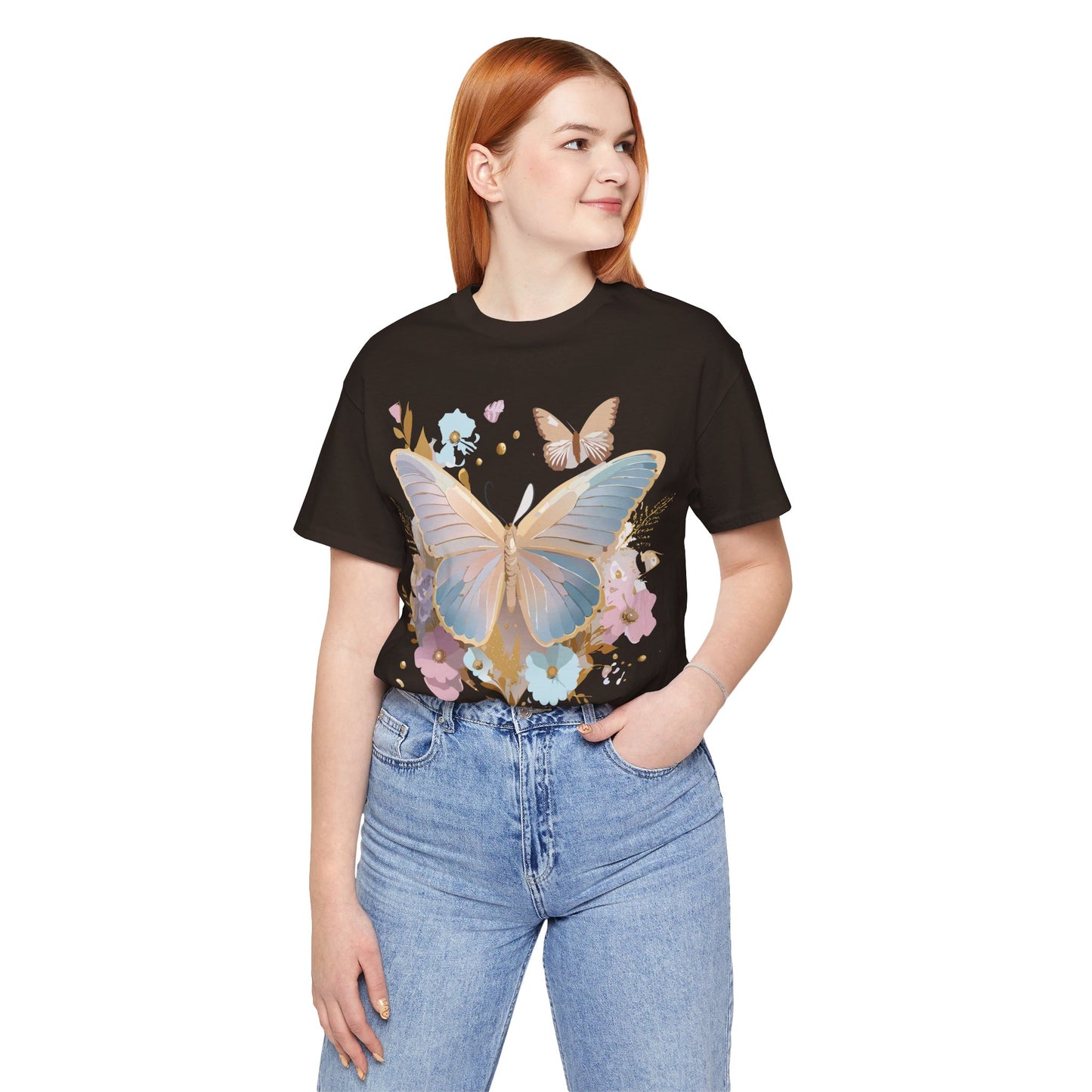 T-shirt en coton naturel avec papillon