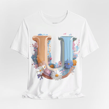 Natural Cotton Tee Shirt - Letters Collection - U Printify
