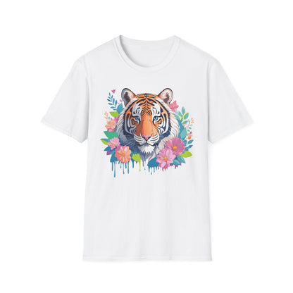 Tiger Themed Unisex Cotton Short Sleeve T Shirt Animal Print Tee