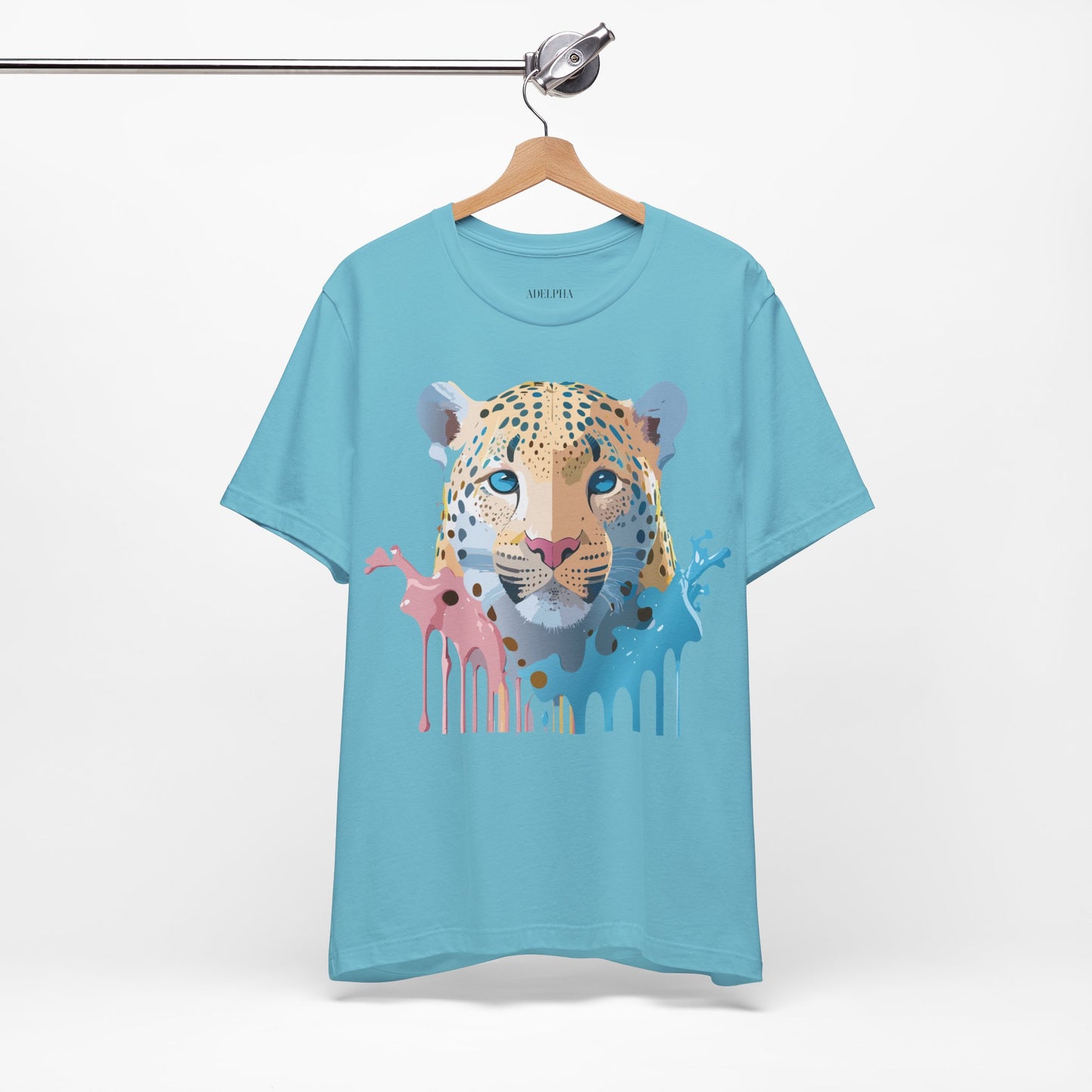 Natural Cotton Tee Shirt with Cheetah