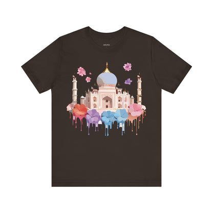 Natural Cotton Tee Shirt - Taj Mahal, India Printify