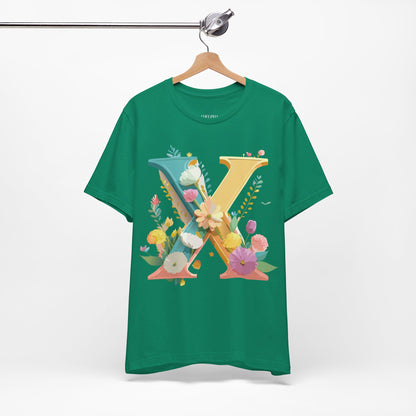 Natural Cotton Tee Shirt - Letters Collection - X Printify