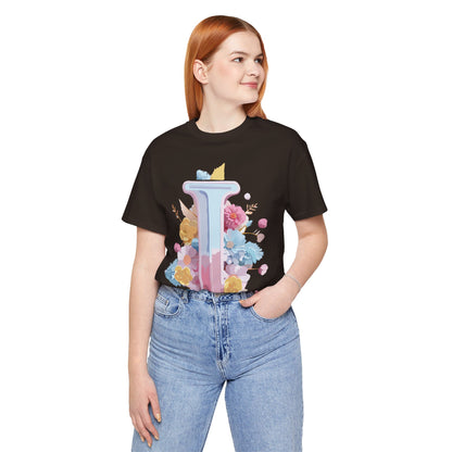 Natural Cotton Tee Shirt - Letters Collection - I Printify