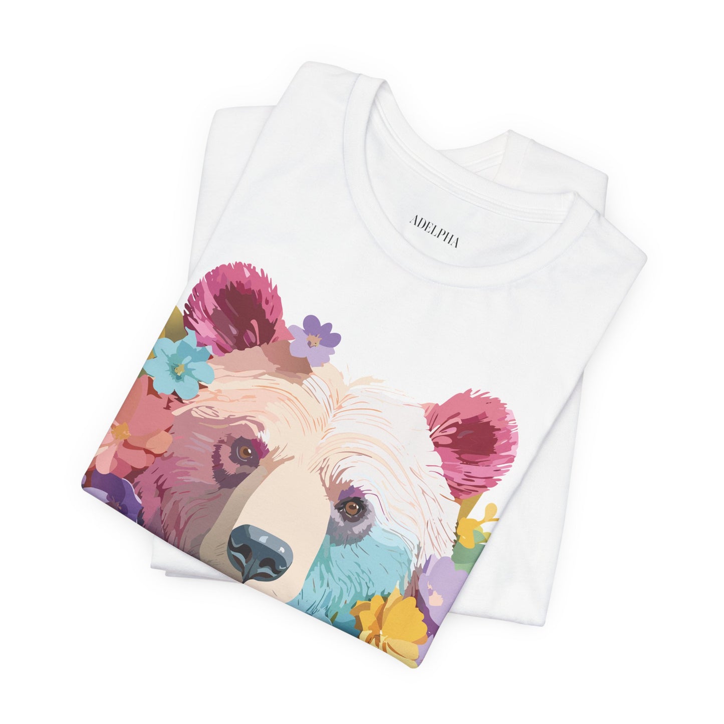 Natural Cotton Tee Shirt with Bear