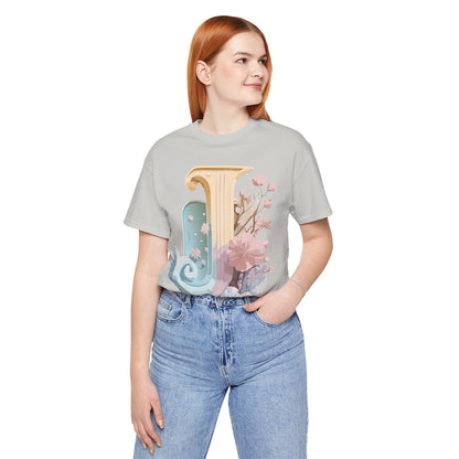 Natural Cotton Tee Shirt - Letters Collection - J Printify