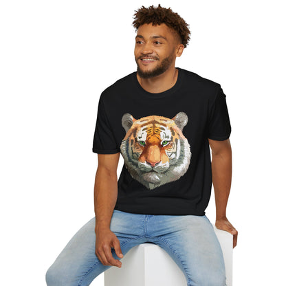 Tiger Print Shirt Unisex Animal Tee Gildan Softstyle 64000 Cotton Comfort