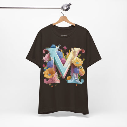 Natural Cotton Tee Shirt - Letters Collection - M Printify