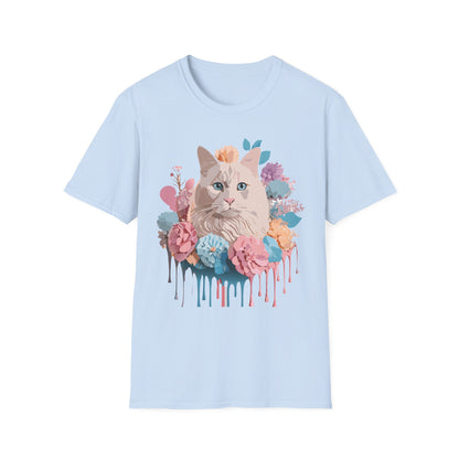 Cat Shirt Unisex Short Sleeve Cat Tee Kitten Design Gildan Softstyle 64000 Tee