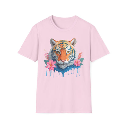 Tiger Unisex Softstyle T Shirt 100 Percent Cotton Gildan 64000 Animal Tee