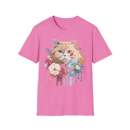 Cat Shirt Unisex Cat Tee Kitten Print Softstyle Gildan 64000