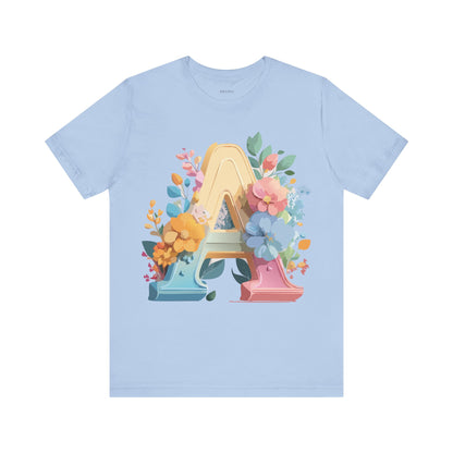 Natural Cotton Tee Shirt - Letters Collection - A Printify