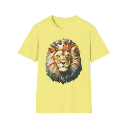 Unisex Lion Print T Shirt Softstyle 64000 One Hundred Percent Ring Spun Cotton