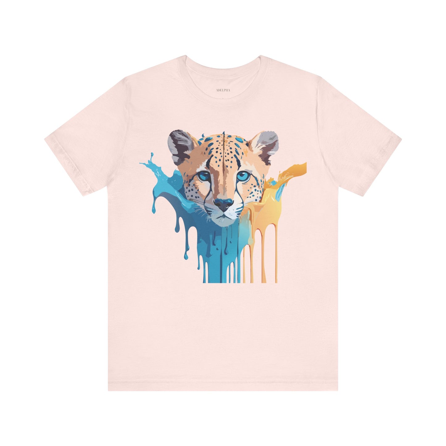 Natural Cotton Tee Shirt with Cheetah