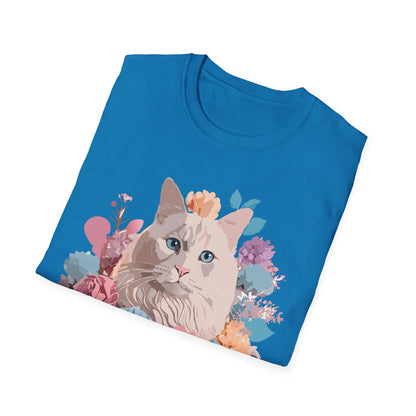 Cat Shirt Unisex Short Sleeve Cat Tee Kitten Design Gildan Softstyle 64000 Tee