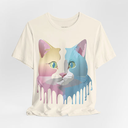 Natural Cotton Tee Shirt with Cat Printify