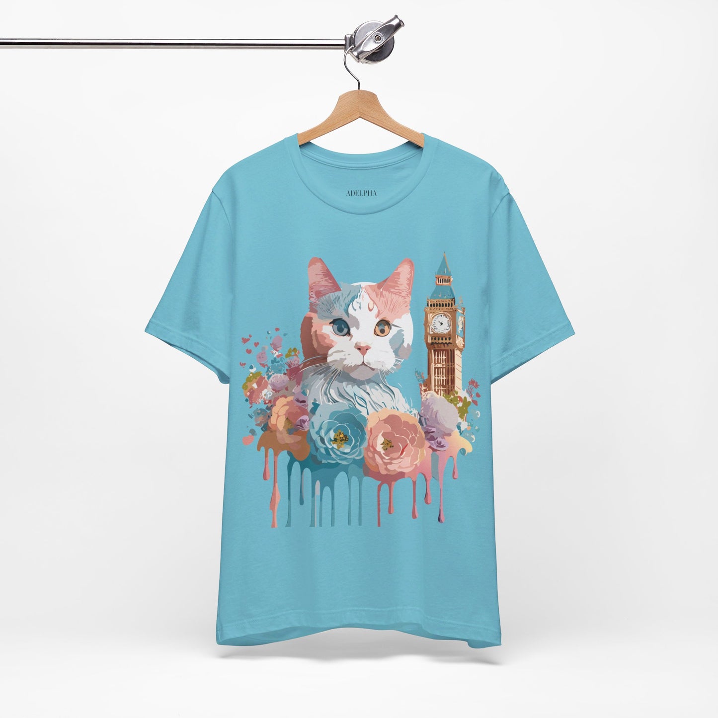 Natural Cotton Tee Shirt with Cat