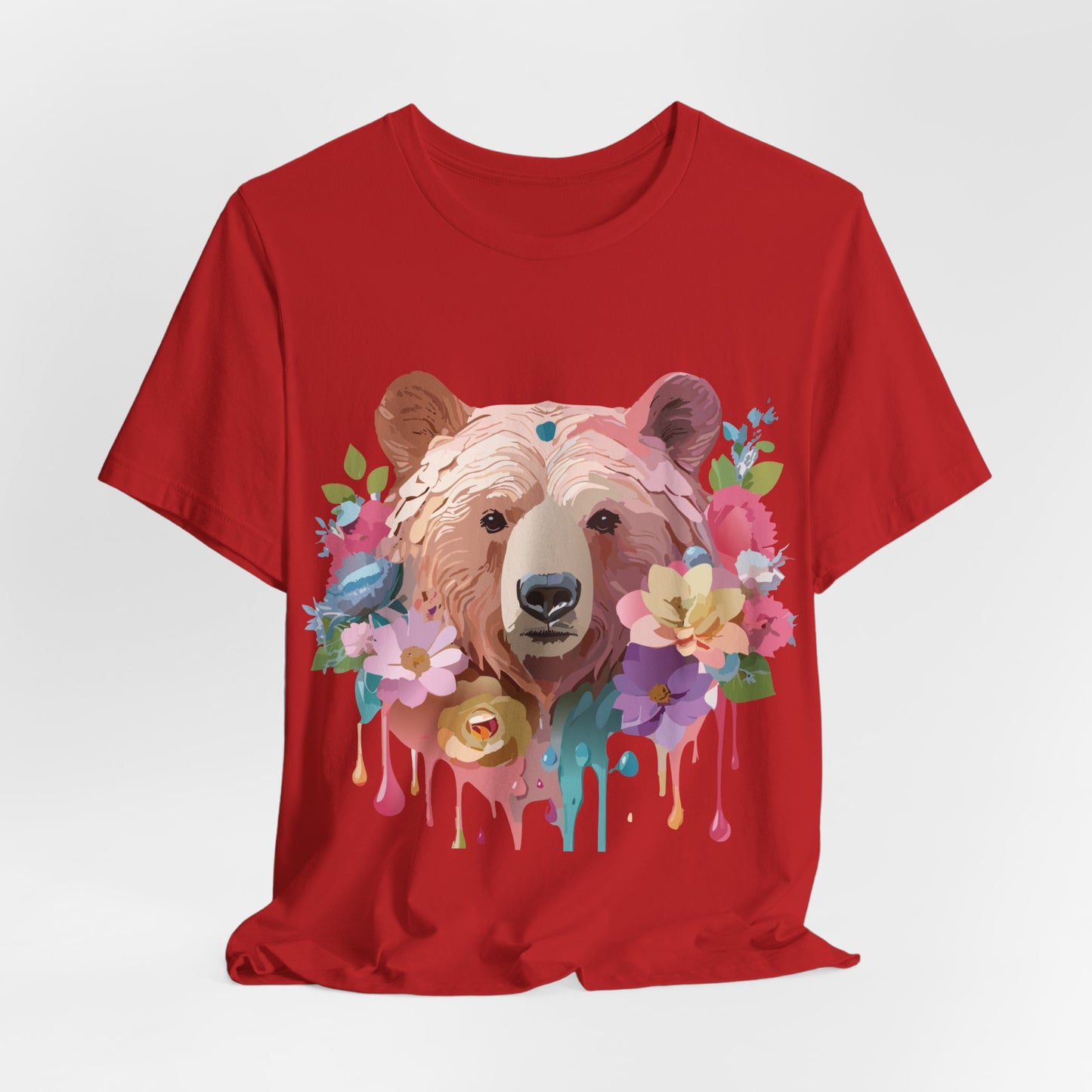 Natural Cotton Tee Shirt with Bear