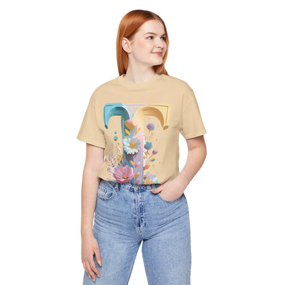 Natural Cotton Tee Shirt - Letters Collection - T Printify