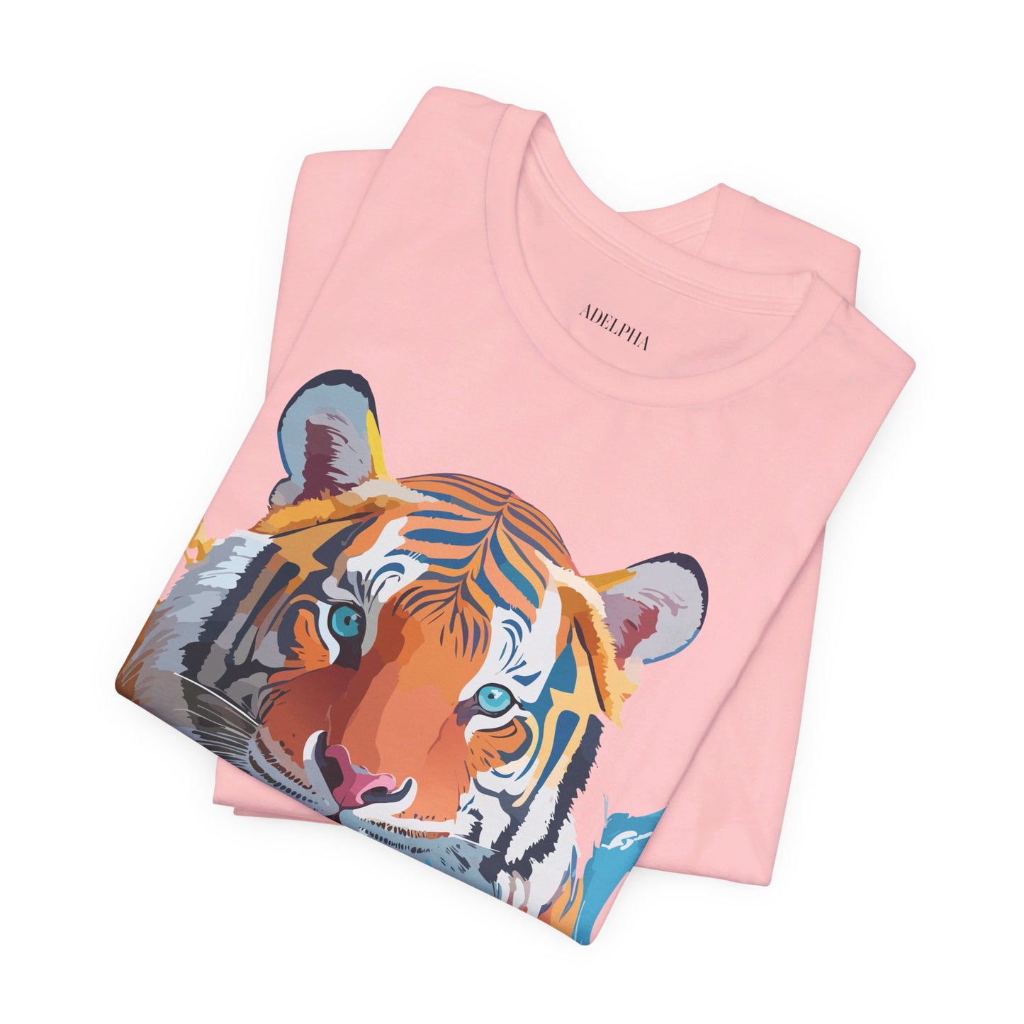 T-shirt en coton naturel avec motif tigre