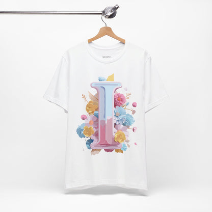 Natural Cotton Tee Shirt - Letters Collection - I Printify