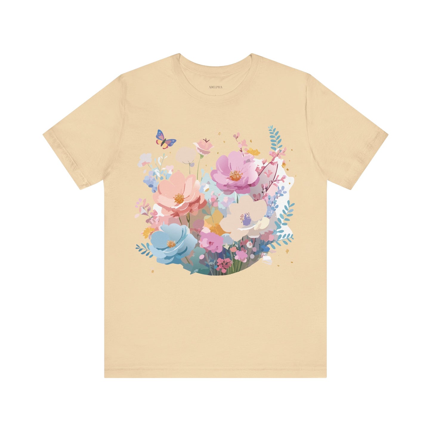 T-Shirt aus natürlicher Baumwolle mit Blumen