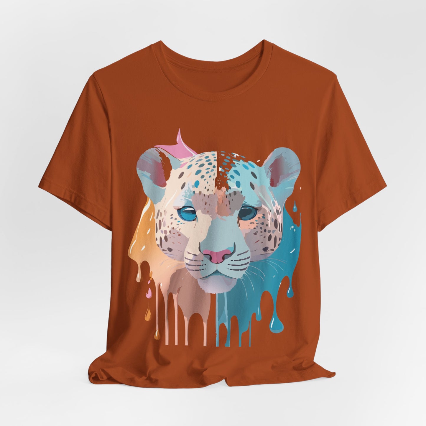 Natural Cotton Tee Shirt with Cheetah