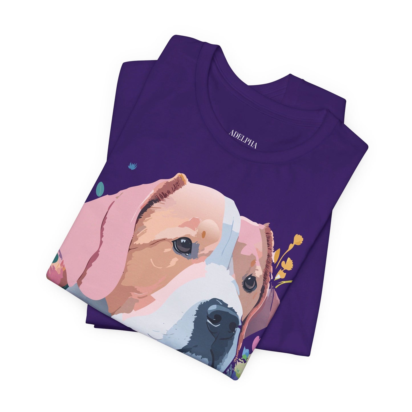 T-Shirt aus natürlicher Baumwolle mit Hund