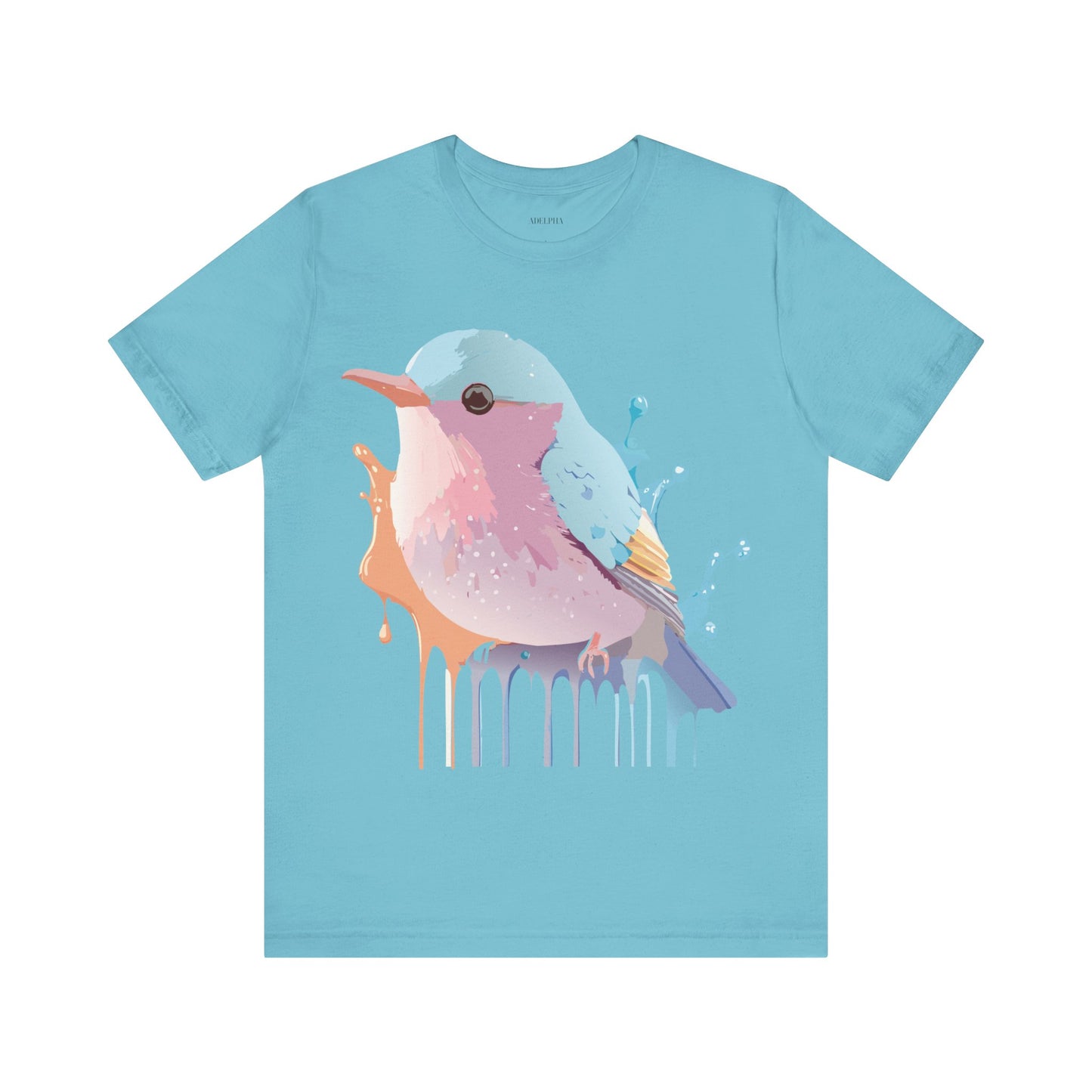 Natural Cotton Tee Shirt with Bird